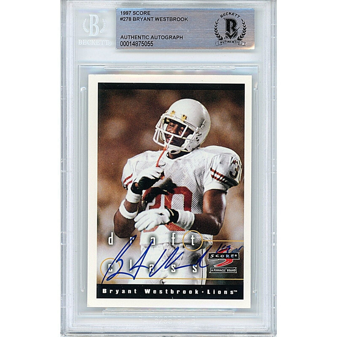 Bryant Westbrook Texas Longhorns Signed 1997 Score Football Card Beckett Auth Auto Slab