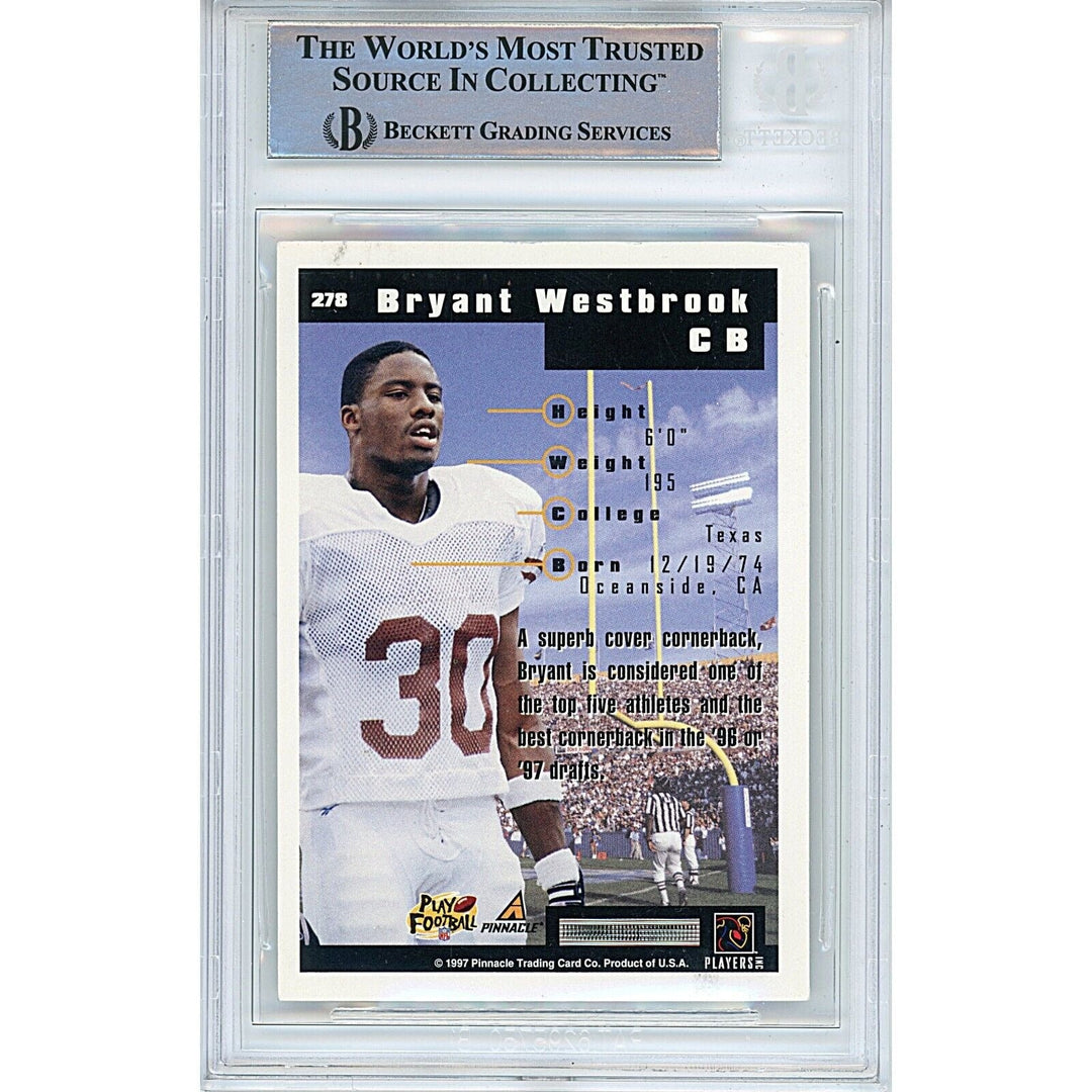 Bryant Westbrook Texas Longhorns Signed 1997 Score Football Card Beckett Auth Auto Slab