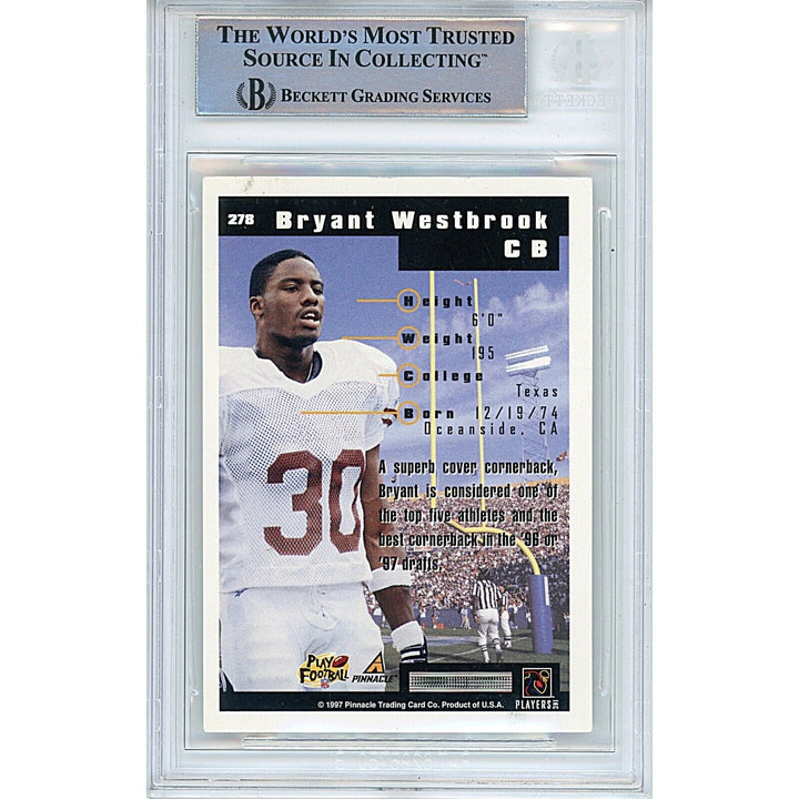 Bryant Westbrook Texas Longhorns Signed 1997 Score Football Card Beckett Auth Auto Slab
