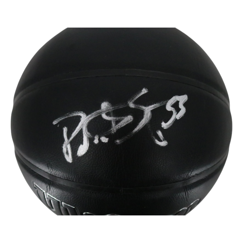 Patrick Ewing New York Knicks Autographed Black Knicks Logo NBA Basketball CX Auth