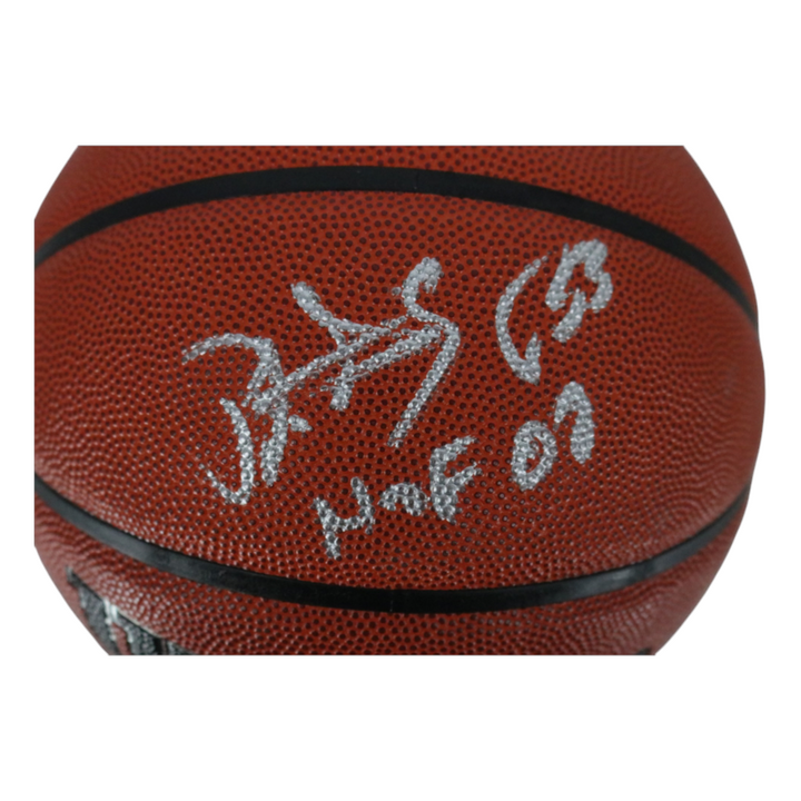 Patrick Ewing New York Knicks Autographed Inscribed HOF 08 Wilson NBA Basketball CX Auth