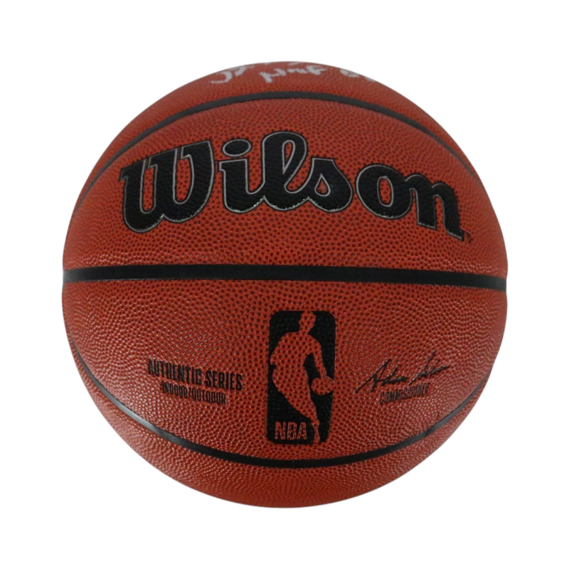 Patrick Ewing New York Knicks Autographed Inscribed HOF 08 Wilson NBA Basketball CX Auth