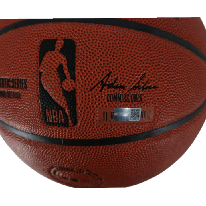 Patrick Ewing New York Knicks Autographed Inscribed HOF 08 Wilson NBA Basketball CX Auth