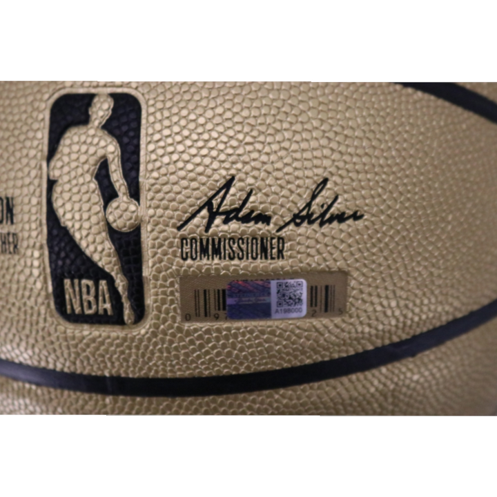 Patrick Ewing New York Knicks Autographed Inscribed HOF 08 Gold NBA Basketball CX Auth