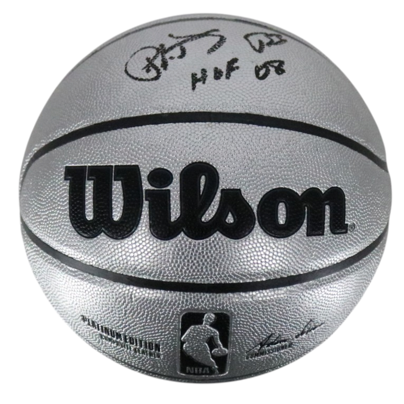 Patrick Ewing New York Knicks Autographed Inscribed HOF 08 Platinum NBA Basketball CX Auth