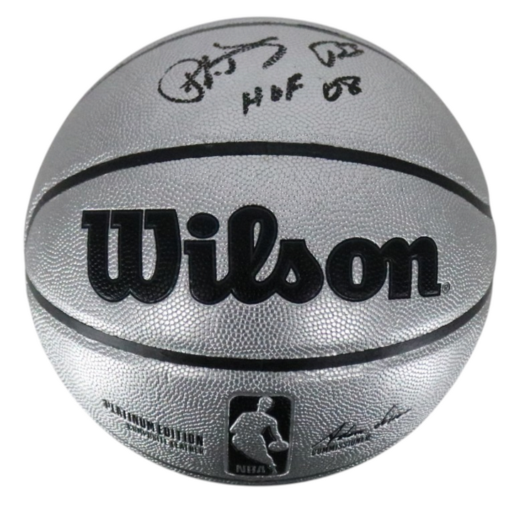 Patrick Ewing New York Knicks Autographed Inscribed HOF 08 Platinum NBA Basketball CX Auth