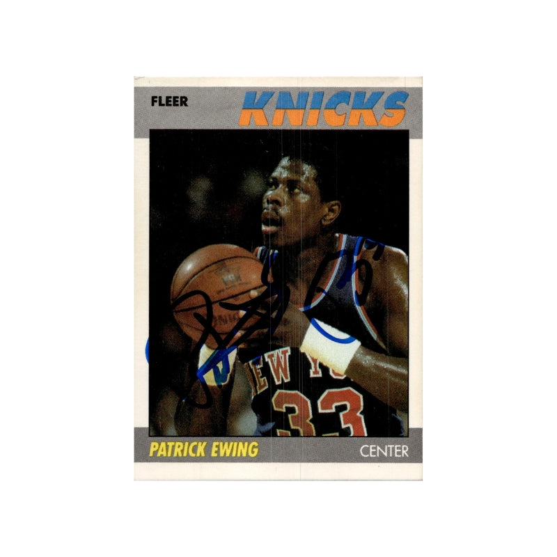 Patrick Ewing New York Knicks Autographed Signed 1987 Fleer Card (CX Auth)