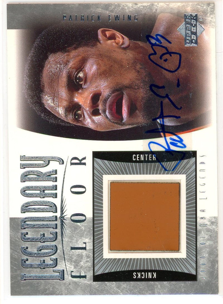 2001 Upper Deck Legendary Floor Patrick Ewing Card Signed Sticker Auto
