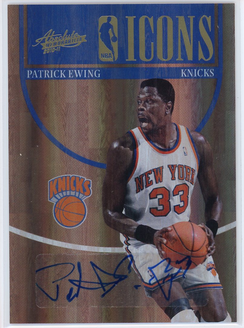 2010 Absolute Memorabilia Icons Patrick Ewing Card Signed Sticker Auto