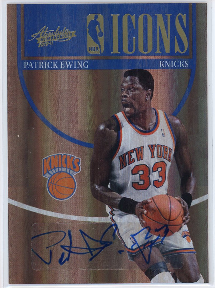 2010 Absolute Memorabilia Icons Patrick Ewing Card Signed Sticker Auto