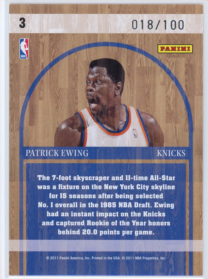 2010 Absolute Memorabilia Icons Patrick Ewing Card Signed Sticker Auto