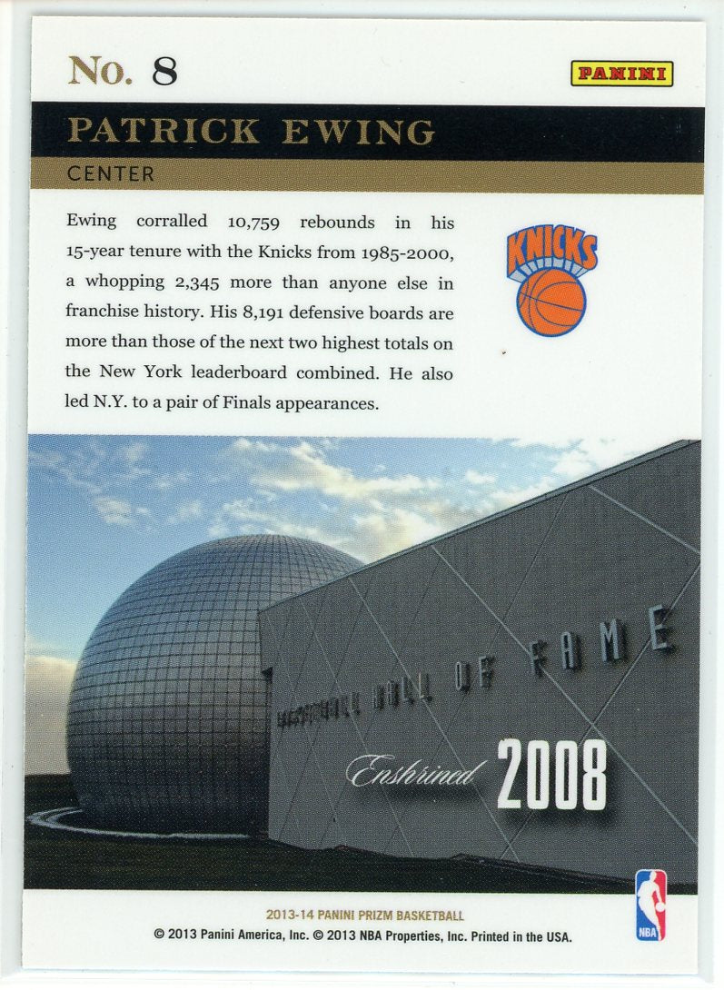 2013 Panini Prizm Hall Monitors Patrick Ewing Card Signed Sticker Auto
