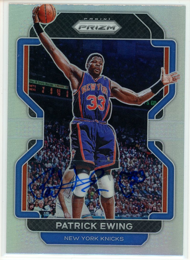 2021 Panini Prizm Patrick Ewing Silver Card Signed Sticker Auto