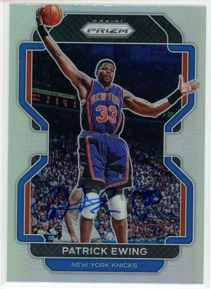 2021 Panini Prizm Patrick Ewing Silver Card Signed Sticker Auto