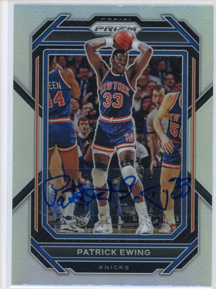 2022 Panini Prizm Patrick Ewing Silver Card Signed Sticker Auto