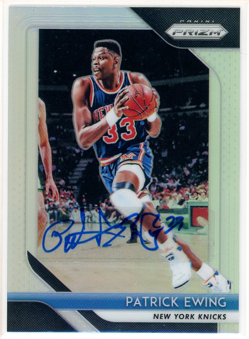 2018 Panini Prizm Patrick Ewing Silver Card Signed Sticker Auto