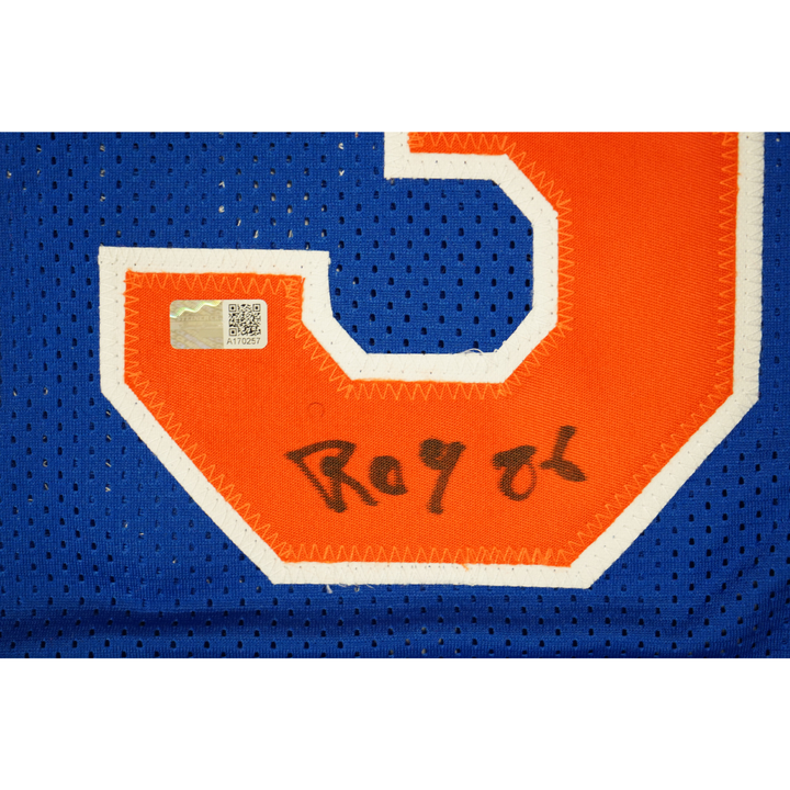 Patrick Ewing New York Knicks Autographed Inscribed ROY 86 Pro Style Blue Jersey (CX Auth)