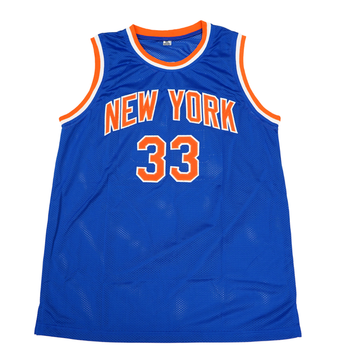 Patrick Ewing New York Knicks Autographed Inscribed ROY 86 Pro Style Blue Jersey (CX Auth)