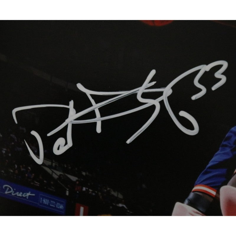 Patrick Ewing New York Knicks Autographed Blue Jersey Dunk 11x14 Photograph CX Auth