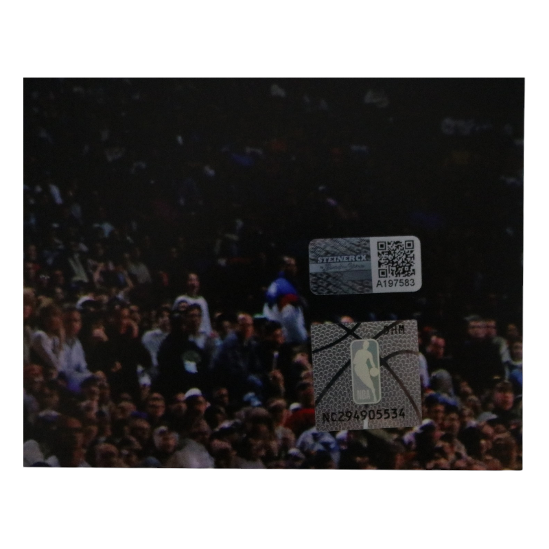 Patrick Ewing New York Knicks Autographed Blue Jersey Dunk 11x14 Photograph CX Auth