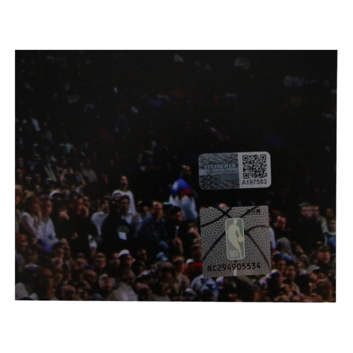 Patrick Ewing New York Knicks Autographed Blue Jersey Dunk 11x14 Photograph CX Auth