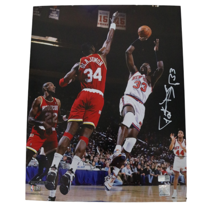 Patrick Ewing New York Knicks Autographed 11x14 Photograph with Olajuwon CX Auth