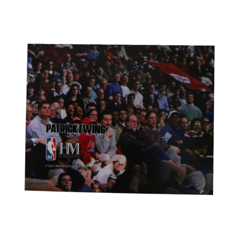 Patrick Ewing New York Knicks Autographed Inscribed HOF 08 Blue Jersey Dunk 11x14 Photograph CX Auth