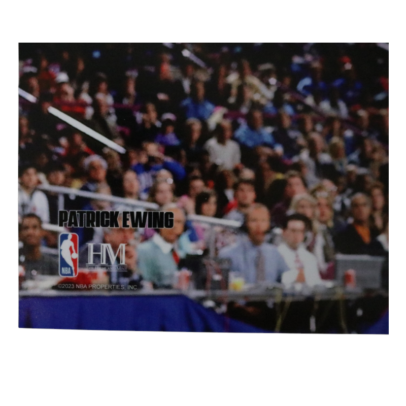 Patrick Ewing New York Knicks Autographed Inscribed HOF 08 White Jersey Dunk 11x14 Photograph CX Auth
