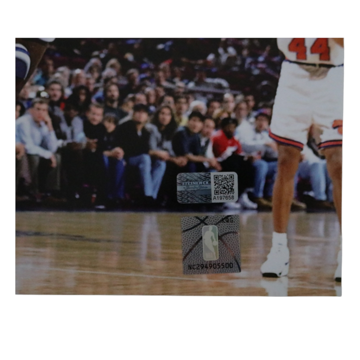 Patrick Ewing New York Knicks Autographed Inscribed HOF 08 11x14 Photograph with Olajuwon CX Auth