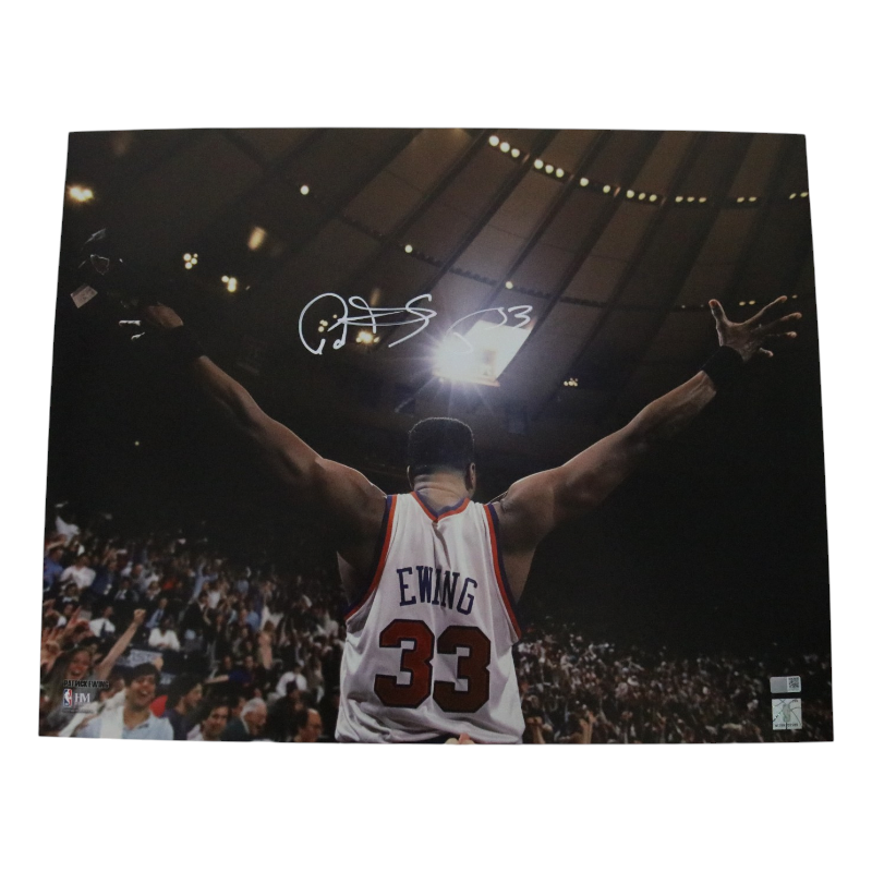 Patrick Ewing New York Knicks Autographed Arms Out 16x20 Photograph CX Auth