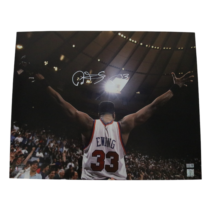 Patrick Ewing New York Knicks Autographed Arms Out 16x20 Photograph CX Auth