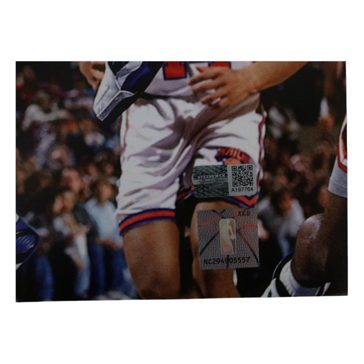 Patrick Ewing New York Knicks Autographed White Jersey Dunk 16x20 Photograph CX Auth