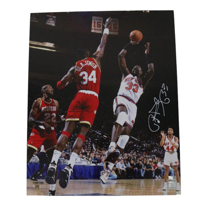 Patrick Ewing New York Knicks Autographed 16x20 Photograph with Olajuwon CX Auth