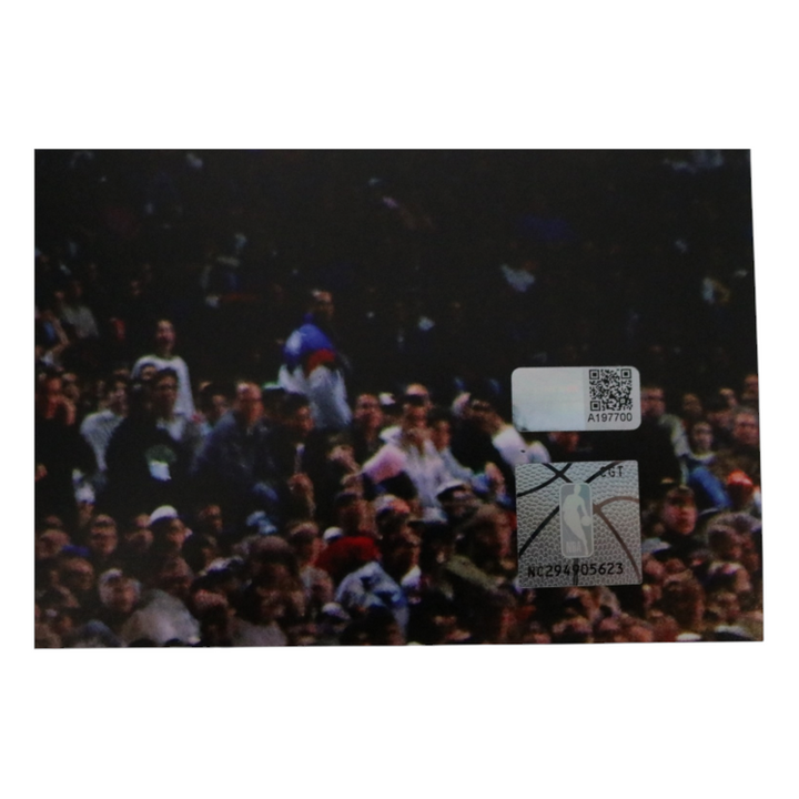 Patrick Ewing New York Knicks Autographed Inscribed HOF 08 Blue Jersey Dunk 16x20 Photograph CX Auth