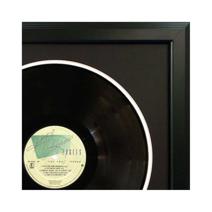 Eagles Hotel California Vinyl Record & Cover Professionally Framed Display with a Black Mat