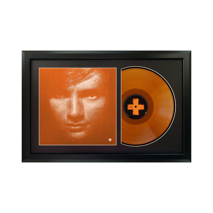 Ed Sheeran + Genuine Vinyl Record & Cover Professionally Framed Display with a Black  Mat and Orange Record