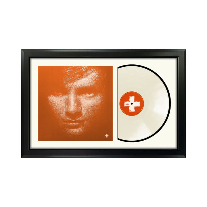 Ed Sheeran + Genuine Vinyl Record & Cover Professionally Framed 17.5 x 26.5 Display with a White Mat and White  Record