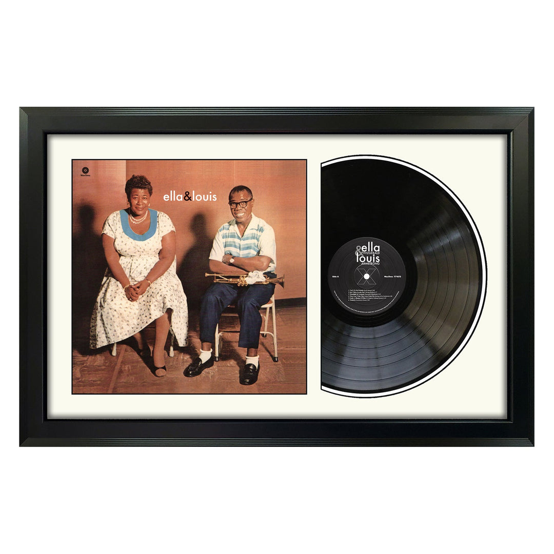 Ella Fitzgerald and Louis Armstrong Ella and Louis Genuine Vinyl Record & Cover Professionally Framed Display with a White Mat