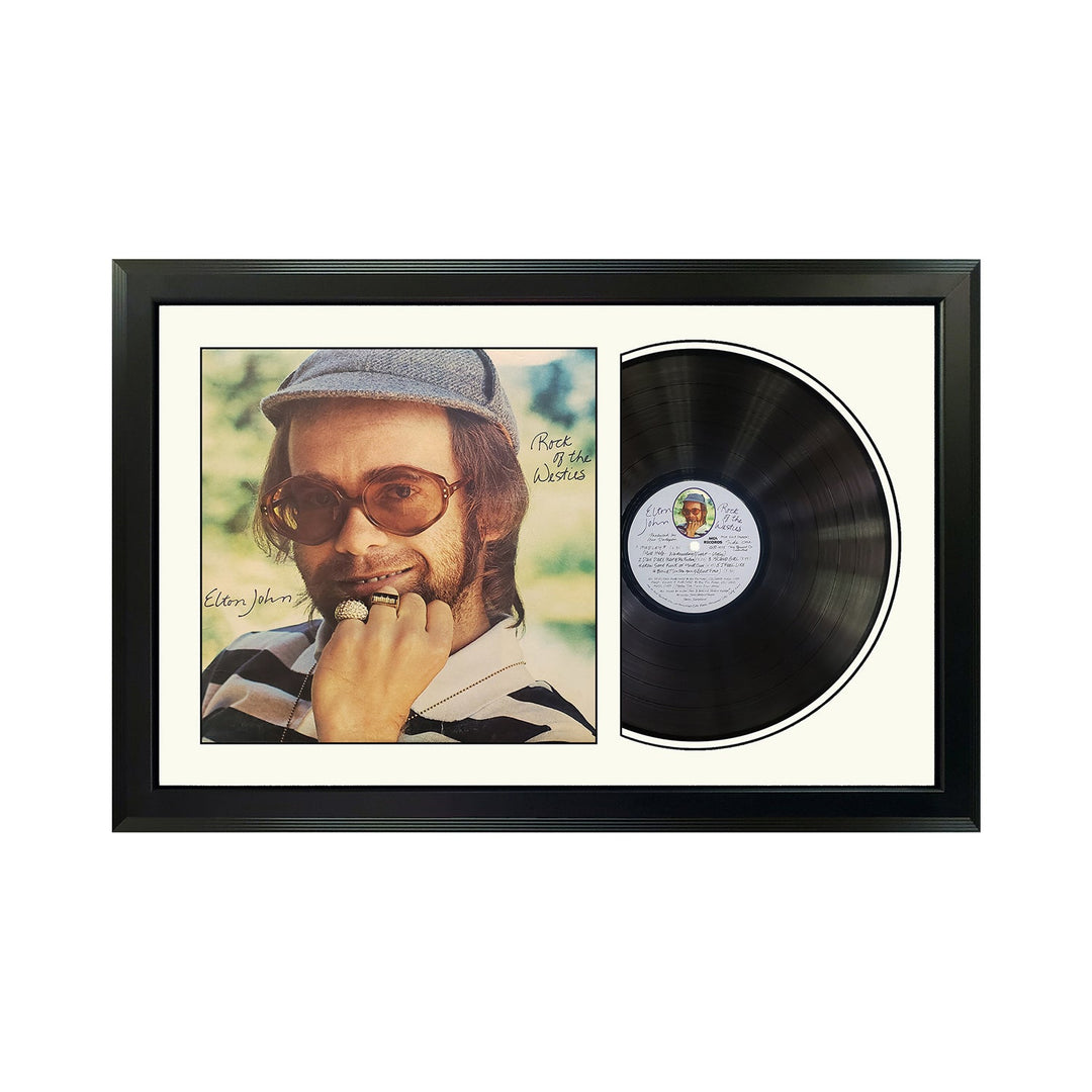 Elton John Rock of the Westies Vinyl Record & Cover Professionally Framed Wall Display with a White Mat