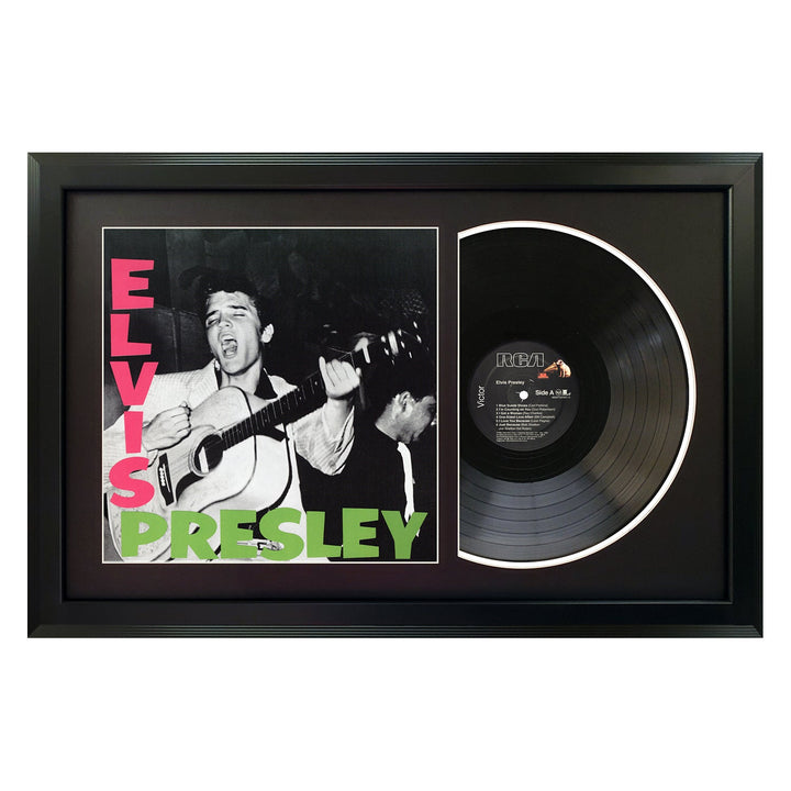 Elvis Presley Elvis Presley Genuine Vinyl Record & Cover Professionally Framed Display with a Black Mat