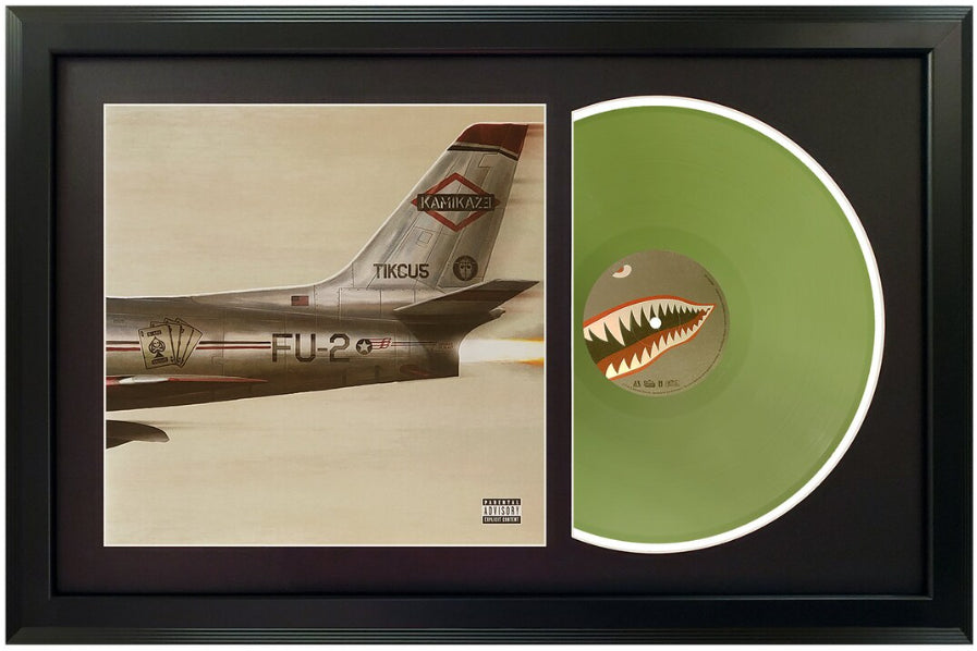 Eminem Kamikaze Genuine Vinyl Record & Cover Professionally Framed Wall Display with a Black Mat