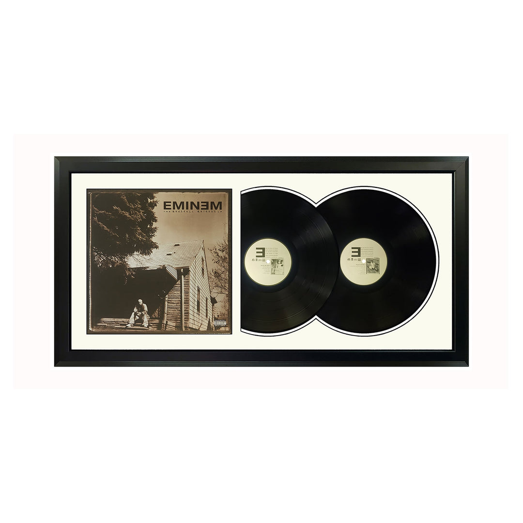 Eminem The Marshall Mathers LP Genuine Double Vinyl Records & Cover Professionally Framed  Wall Display with a White Mat