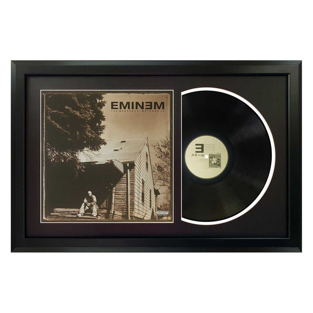 Eminem The Marshall Mathers LP Genuine Vinyl Record & Cover Professionally Framed 17.5  x 26.5  Wall Display with a Black Mat