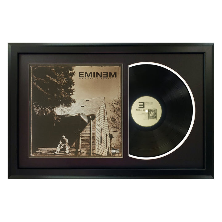 Eminem The Marshall Mathers LP Genuine Vinyl Record & Cover Professionally Framed 17.5  x 26.5  Wall Display with a Black Mat