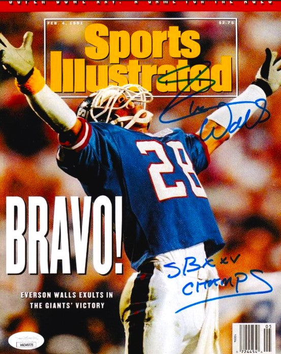 Everson Walls New York Giants Signed and Inscribed SB XXV Champs Sports Illustrated 8x10 Photo (JSA Witness COA