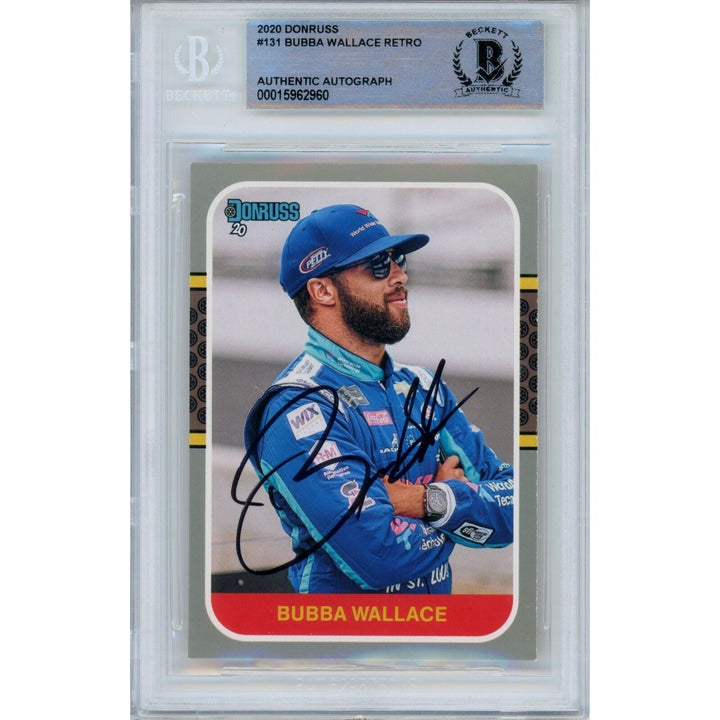 Bubba Wallace Nascar Signed 2020 Donruss Retro Auto Racing Card Beckett Auth Auto Slab