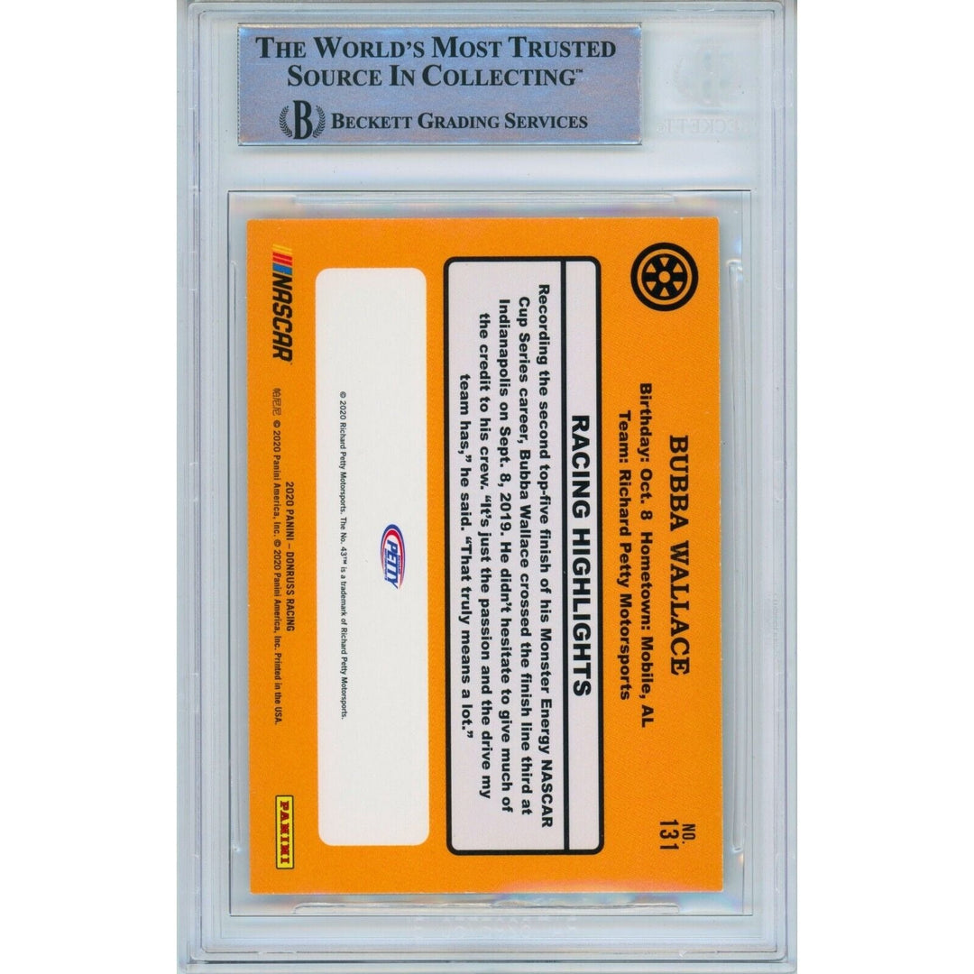 Bubba Wallace Nascar Signed 2020 Donruss Retro Auto Racing Card Beckett Auth Auto Slab