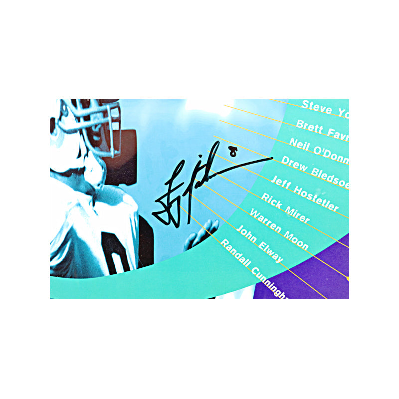 NFL All Time Great Quarterbacks 13 Signature Multi-Signed Footaction Quarterback Challenge Framed 24x36 Poster (JSA LOA)