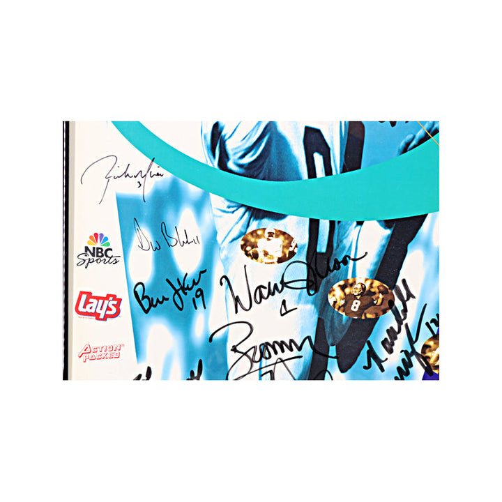 NFL All Time Great Quarterbacks 13 Signature Multi-Signed Footaction Quarterback Challenge Framed 24x36 Poster (JSA LOA)