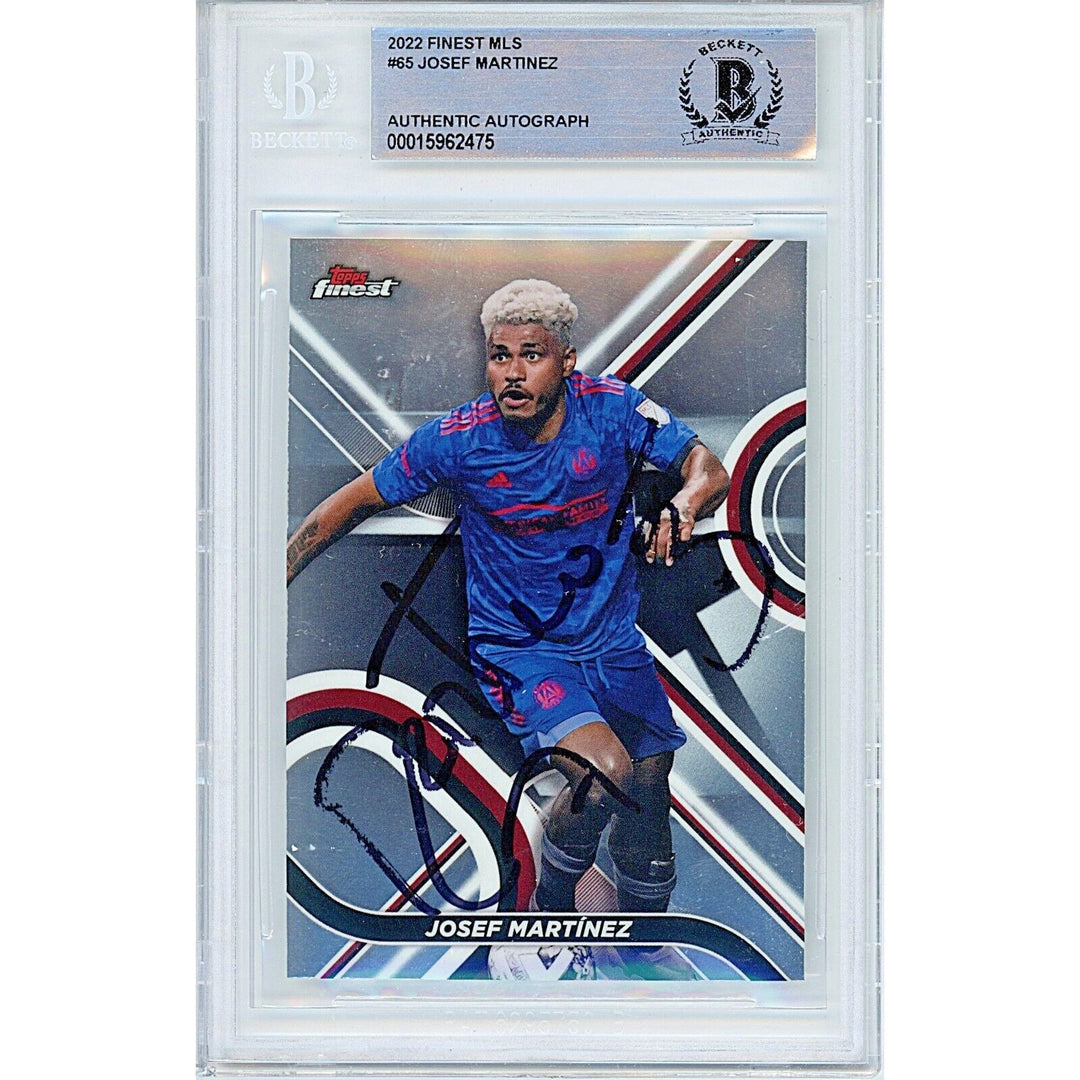 Josef Martinez Atlanta United FC Signed 2022 Topps Finest MLS Card BAS Auth Auto Slab